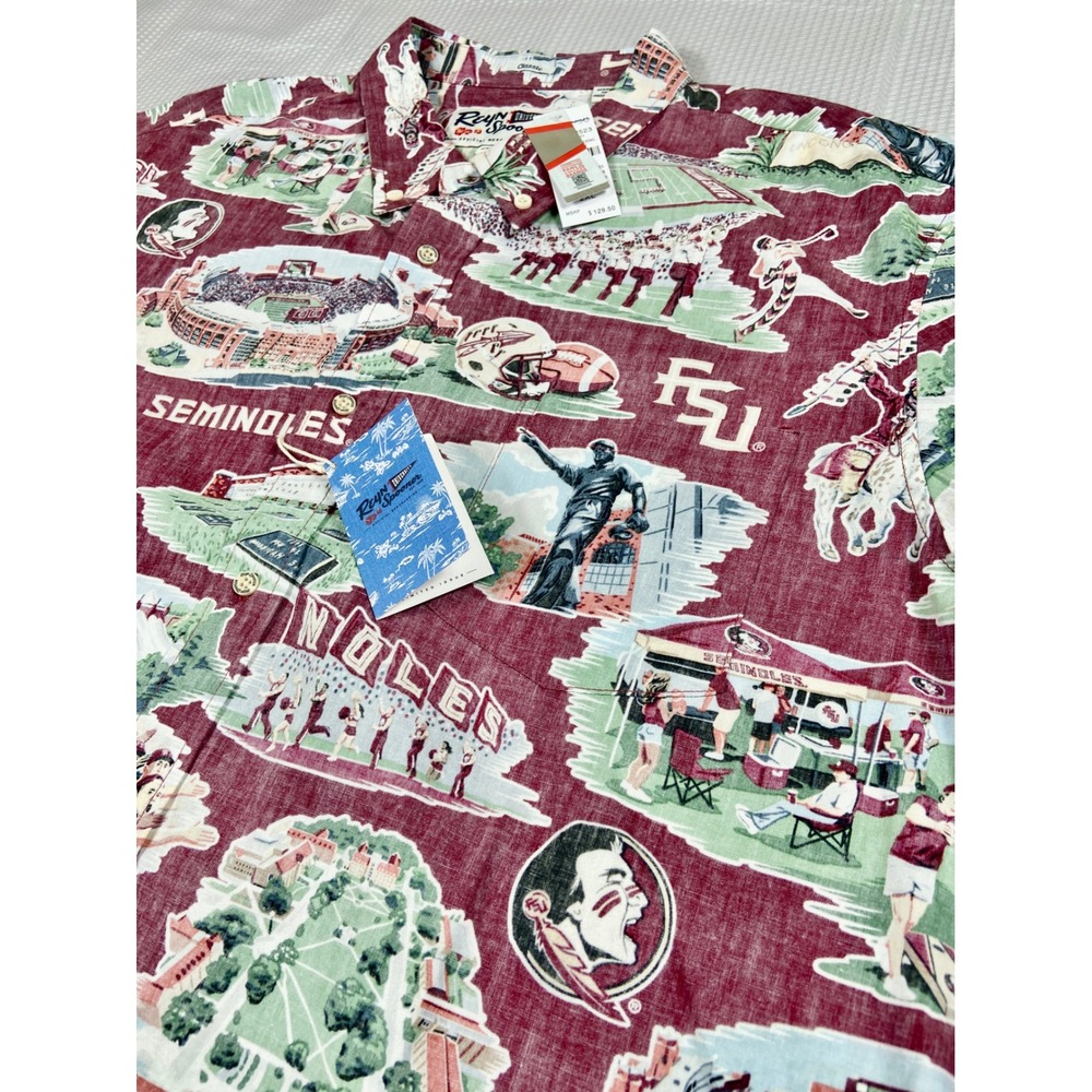 Reyn Spooner Shirt Mens Florida State Seminoles Hawaiian 2XL Scenic Button-Down‎